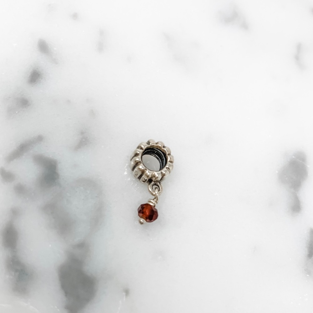Pandora sterling silver garnet charm